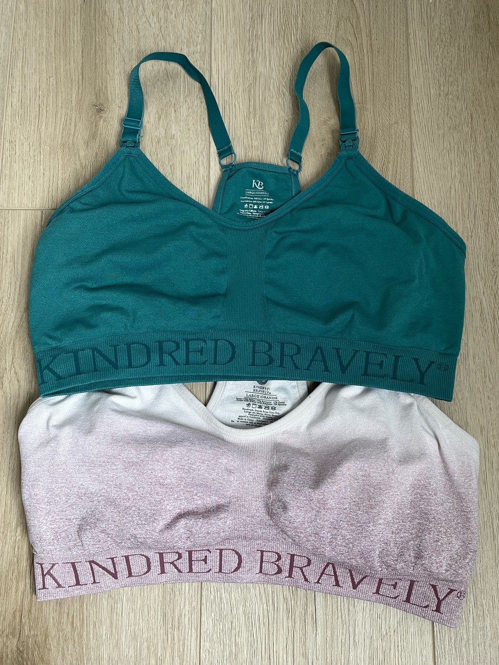 Set of 2 Kindred Bravely Nursing Bras Size L